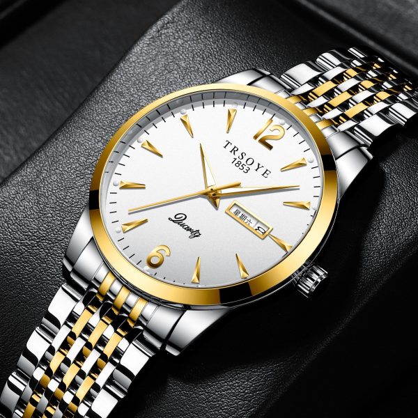 Quartz watch-068-gold-alternating-white-gold-alternating