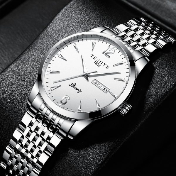 Quartz watch-068-silver-white-silver