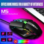 A must for high-performance games – four-button three-speed DPI adjustment, built-in weighted block stable operation, colorful breathing light cool wired USB competitive mouse, compatible with Win/MAC!