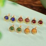 Colorful jasper earrings: red, yellow, green, blue, pink for your choice