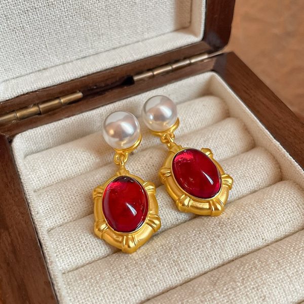 Oval vintage earrings | vintage drop earrings