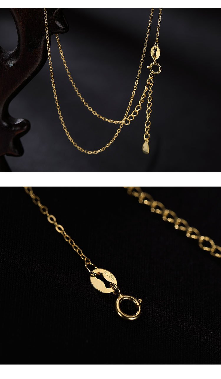 S925 sterling silver gold plated necklace | sterling silver chain necklace