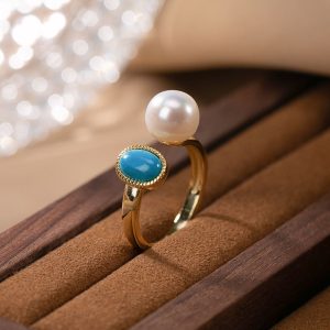 Natural Pearl Turquoise Ring