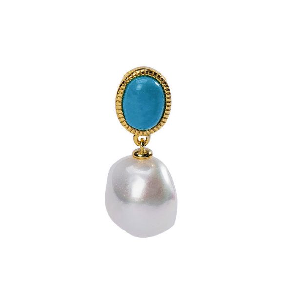 S925 sterling silver natural pearl turquoise jewelry