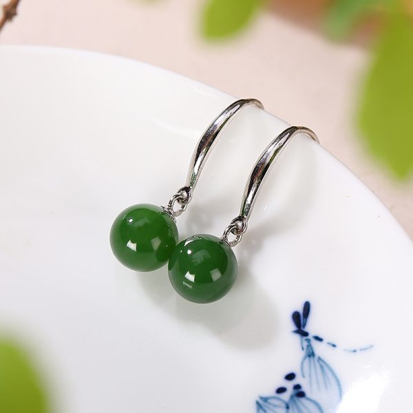 Hetian jade jasper earrings