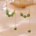 S925 sterling silver gold plated Hetian jade bead necklace